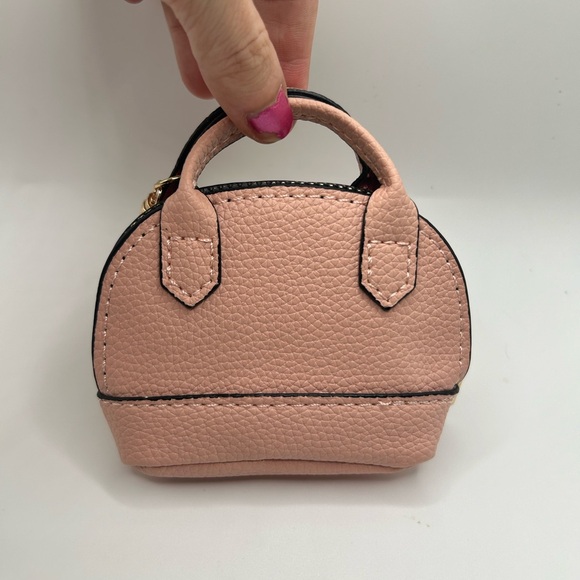 NEW Mini Purse Bag Charm Keychain Micro Pouch Bag Cles Compact Mini Wallet Pink - Picture 6 of 12